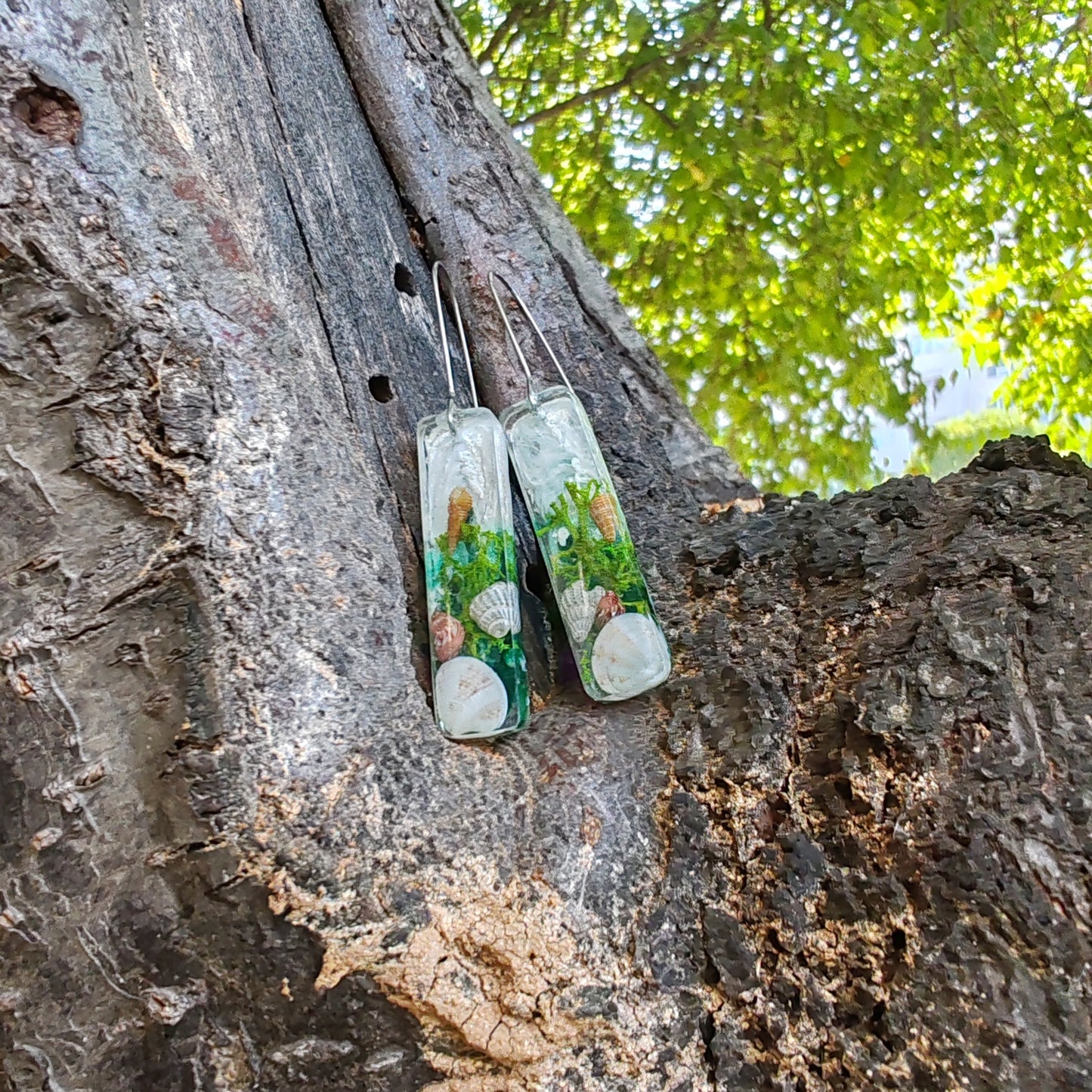 Морски пейзаж - обеци