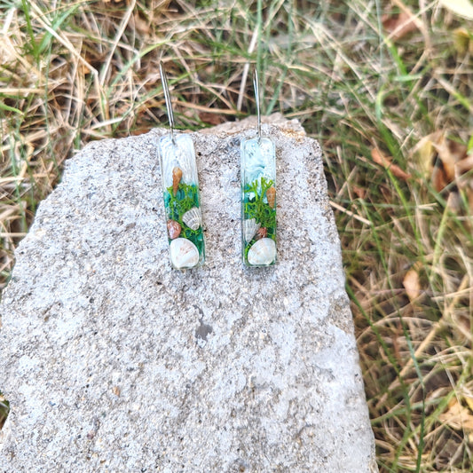 Морски пейзаж - обеци